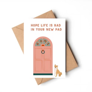 Shiba Inu Dog „New Home” Card A2 (4,25" x 5,5") z kopertą - Pusta w środku na własną wiadomość. Idealna dla każdego miłośnika psów.