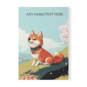 Cute Shiba Inu personalised A5 Lined Notebook | Gift Idea