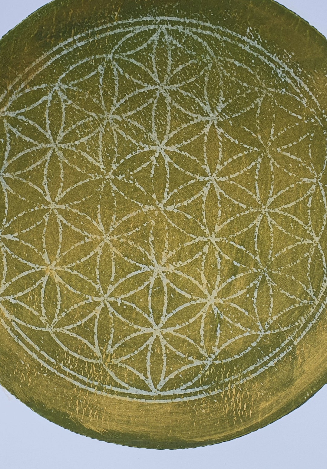 Flower of Life in Acrylic. a Unique Piece as a Monoprint on Etsy