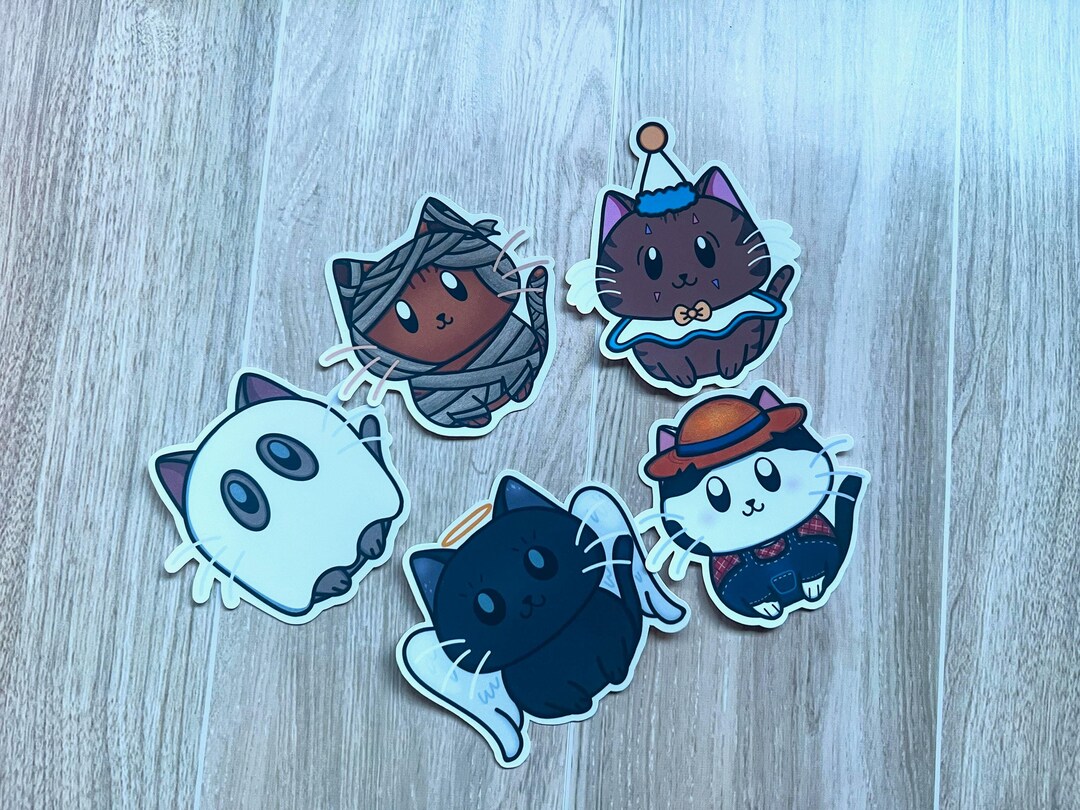 Cat Costume Stickers - Halloween Cats - Vinyl Sticker for Laptops ...