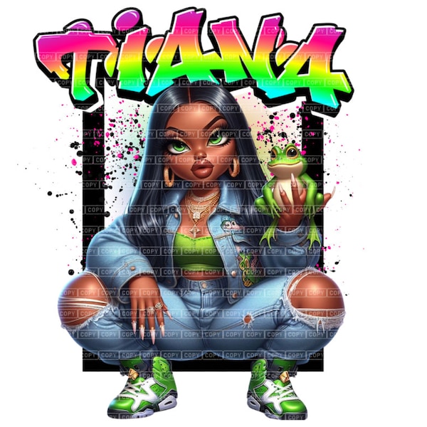 Urban Trap Princess | Sublimation | Instant Digital Download | Fantasy Fan Art | PNG | All over Template