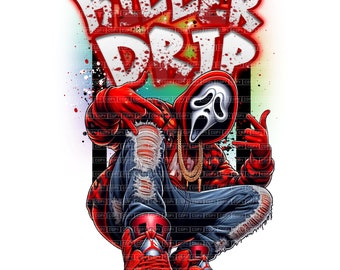 Killer-Tropfen | Gangster Gost | Urban Trap-Designs | Sublimation | Sofortiger digitaler Download | Fantasy-Fan-Kunst | PNG |