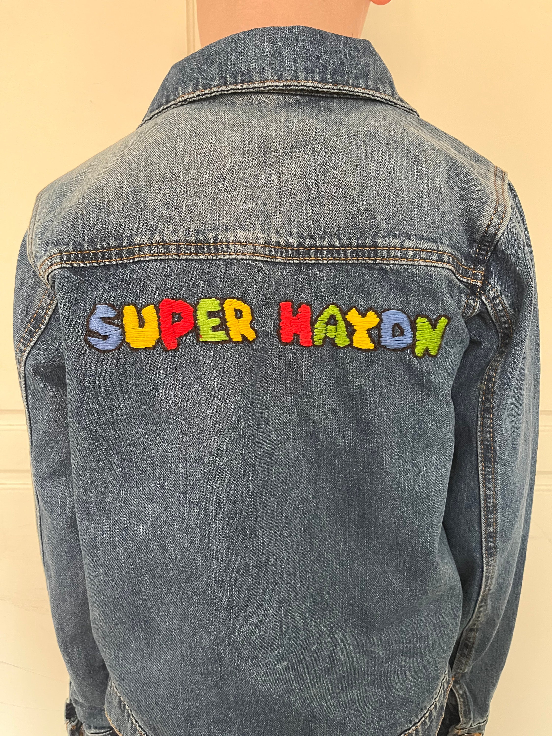 Super Mario Personalised Inspired Kids Denim Jacket Etsy UK