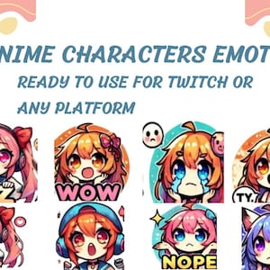 Twitch emotes, twitch sub emotes, boy emotes, text emote, anime emotes, manga twitch emotes, chibi emotes, cute emotes, wolf emotes, Discord