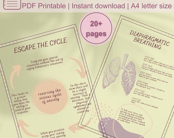 Flashcard sulle capacità di affrontare l'ansia stampabili, Tecniche di respirazione, Tecniche di radicamento, Stampa su richiesta, Stampe digitali, 22 pagine,