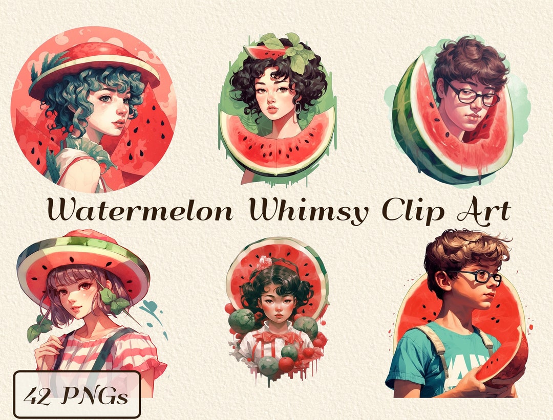 Whimsy Clips Water 42 PNG 3 BONUS Watermelon Whimsy Clipart Collection - Etsy