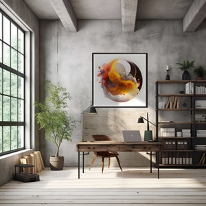 Abstract Ilustration &quot;Turbulencia Orbital 3&quot; - Home art - Fluid abstract art