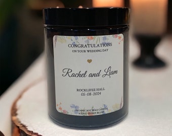 Wedding Gift, Wedding Candle, Personalised Soy Candle, Congratulations