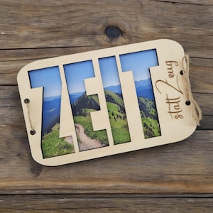 Gutschein aus Holz | Zeit statt Zeug | personalisierbare Geschenkkarte | Geburtstagsgeschenk | Holzkarte