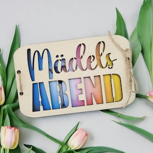 Gutschein aus Holz | Mädelsabend | personalisierbare Geschenkkarte | Geburtstagsgeschenk | Holzkarte | beste Freundin