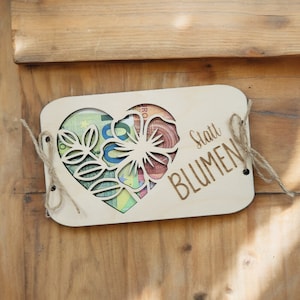 Karte aus Holz | Statt Blumen | personalisierbare Geschenkkarte | Geburtstagsgeschenk | Holzkarte | Geldgeschenk
