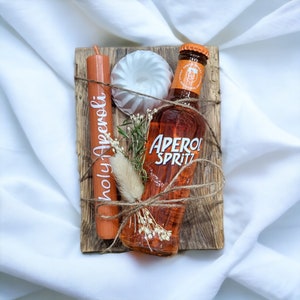 Set de regalo Aperol Spritz Regalo de cumpleaños rústico Regalo para novia colega esposa recuerdo POR FAVOR LEA LA DESCRIPCIÓN imagen 1