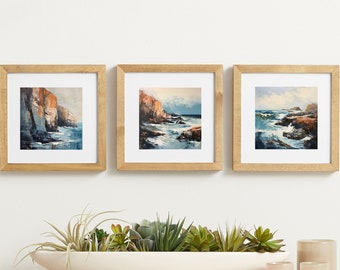 Conjunto de impresiones de pintura al óleo de la costa de Oregón: Arte del Pacífico Noroeste (Descarga digital)