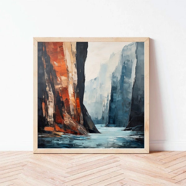 Mist in the Canyon | Zion National Park Wall Art Oil Painting | Digital Print Download | Southwest Utah Home Decor | High Resolution
