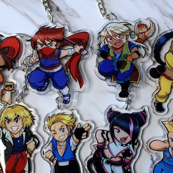 Street Fighter and Strider Hiryu Keychains