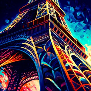 Eiffelturm Malerei: Kunst aus Paris, Frankreich (Digitaldruck)