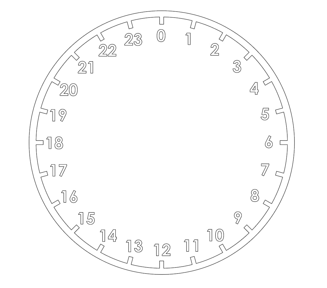 24 Hour Clock Face Bundle SVG - Etsy