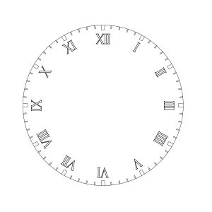 Cara de reloj con números romanos SVG