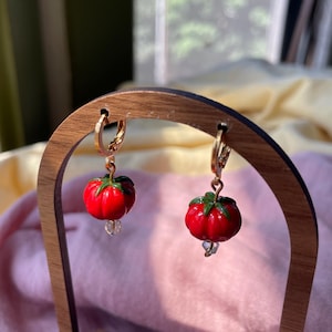 Handmade Polymer Clay Heirloom Tomato Earrings | Garden Earrings | Vegetable Earrings