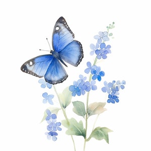Clipart PNG farfalla acquerello, download digitale, arte stampabile, stampe digitali, scrapbooking, creazione di carta, creazione di cartoline