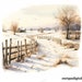 Watercolor Countryside Clipart, Winter Landscape, Card Making, Paper ...
