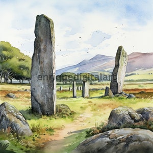 Watercolor Ancient Stones Clipart, Watercolor Images, Images for Card Making, Digital Download, Paper Crafting, Scrapbooking, JPG