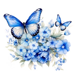 Clipart di farfalle floreali ad acquerello, creazione di biglietti, pacchetto di clipart, stampe digitali, clipart stampabili, creazione di carta, creazione digitale