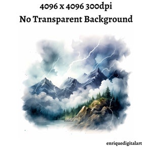Aquarell Berg Clipart, Landschaft, Natur Szene, digitaler Download, sofortiger Download, PNG Format, druckbare Clipart, Kartenherstellung