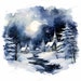 Watercolor Winter Clipart, Winter Landscape, Card Making, Digital ...