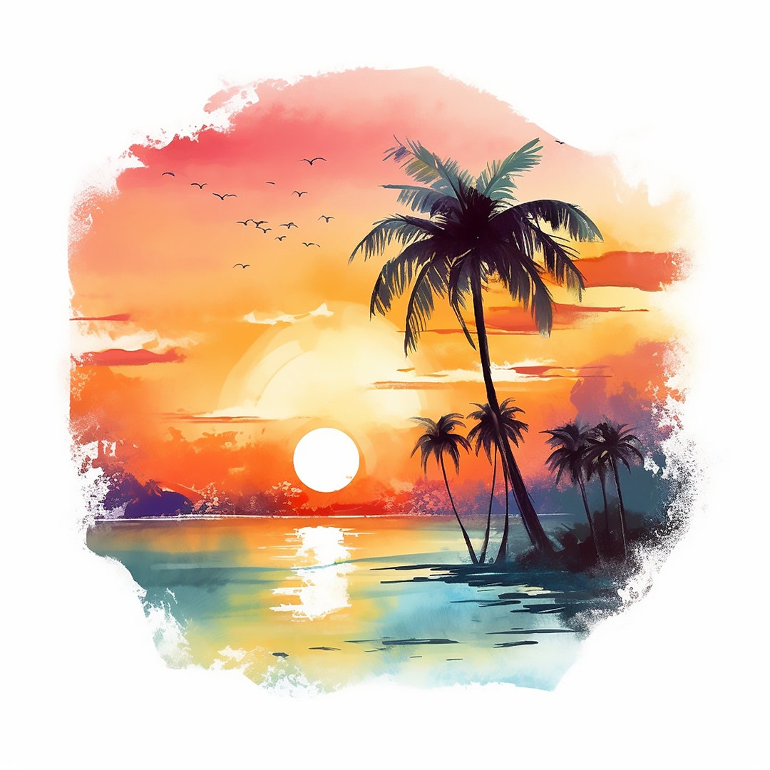 Watercolor Beach Sunsets Clipart Sunset Bundle Tropical Sunset Ocean Il 1080xN.4932744623 J5cs