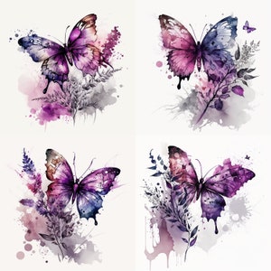 Watercolor Butterfly PNG Clipart, Digital Download, Printable Art, Digital Prints, Scrapbooking, Paper Crafting, Card Making