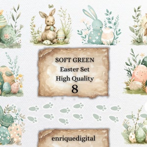 Watercolor Easter Bunny Clipart, High Quality, Transparent PNG, Junk Journal Elements, Spring Cliparts, Cute Floral Easter, Digital Download