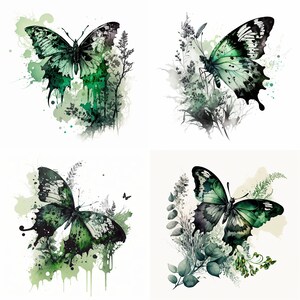 Watercolor Butterfly PNG Clipart, Digital Download, Printable Art, Digital Prints, Scrapbooking, Paper Crafting, Card Making
