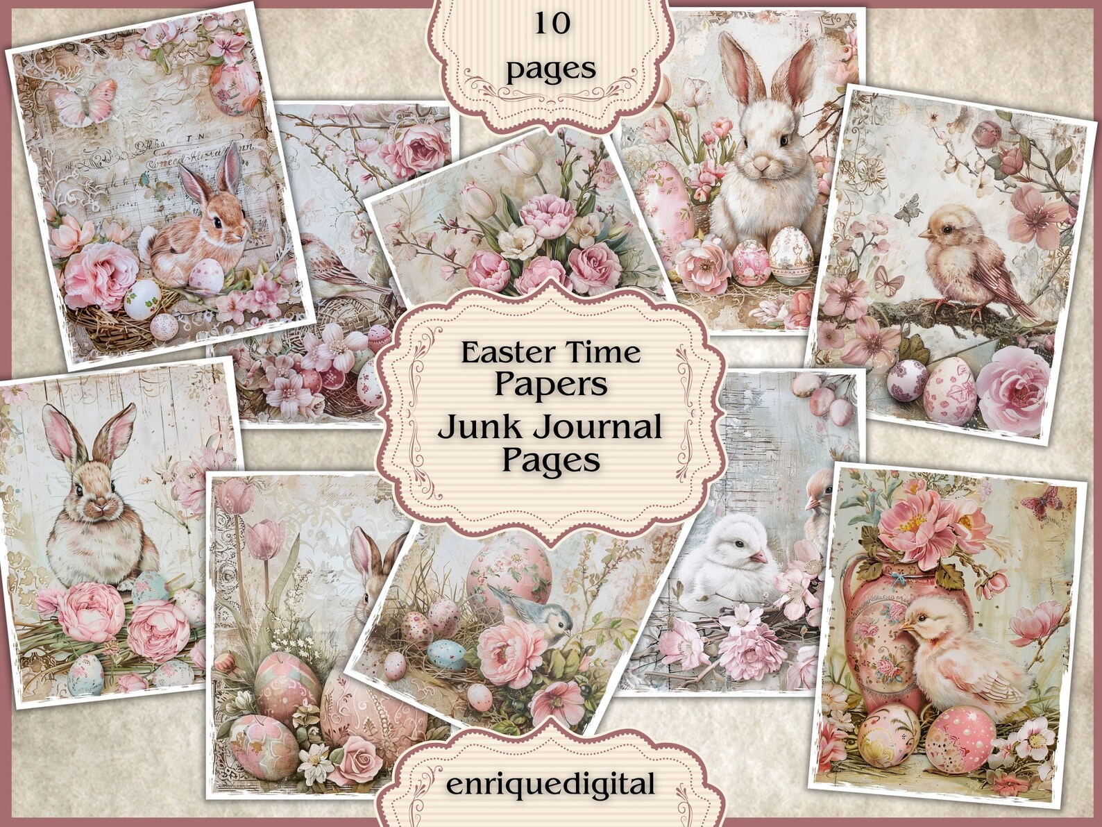 Easter Junk Journal Papers, Paper Crafting, Digital Download, Junk ...
