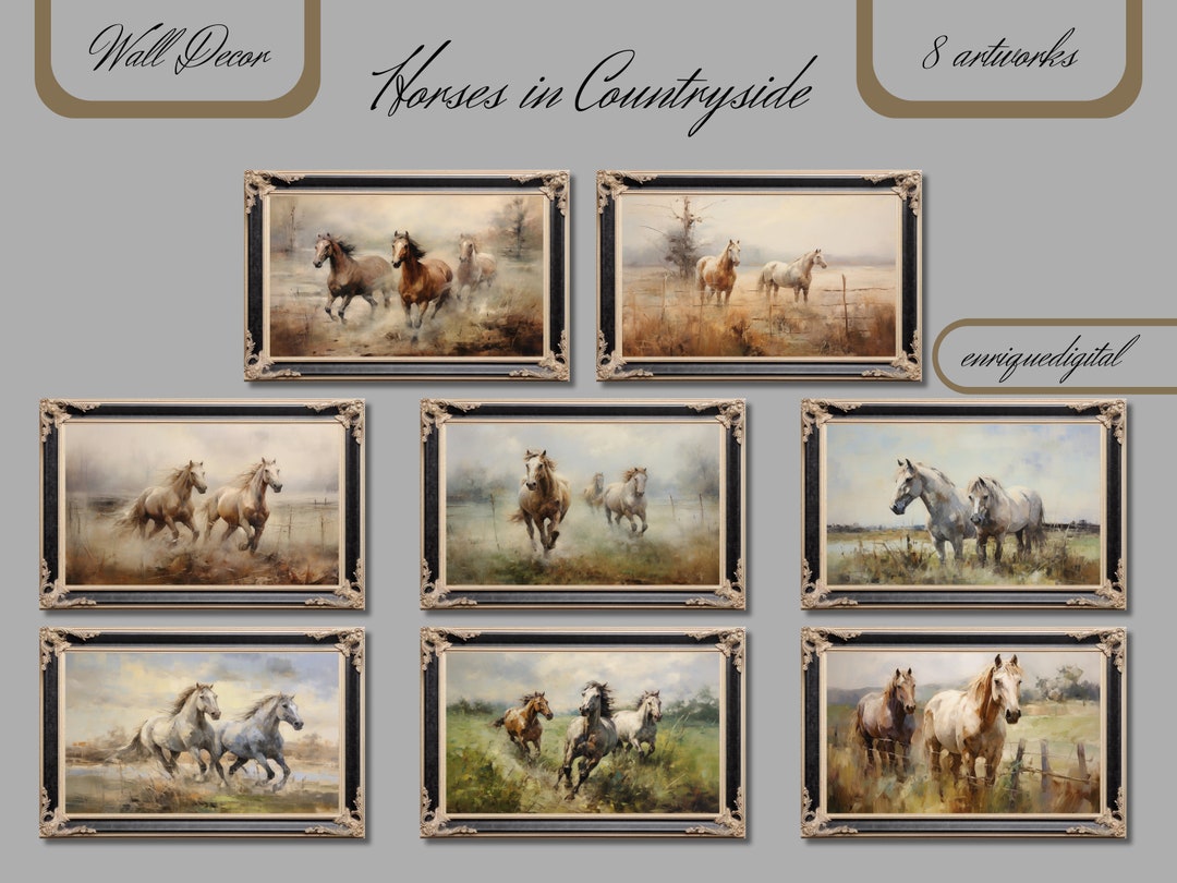 Tableau Vintage Country Corner – Cheval Au Haras, Relief, Prêt à Accrocher