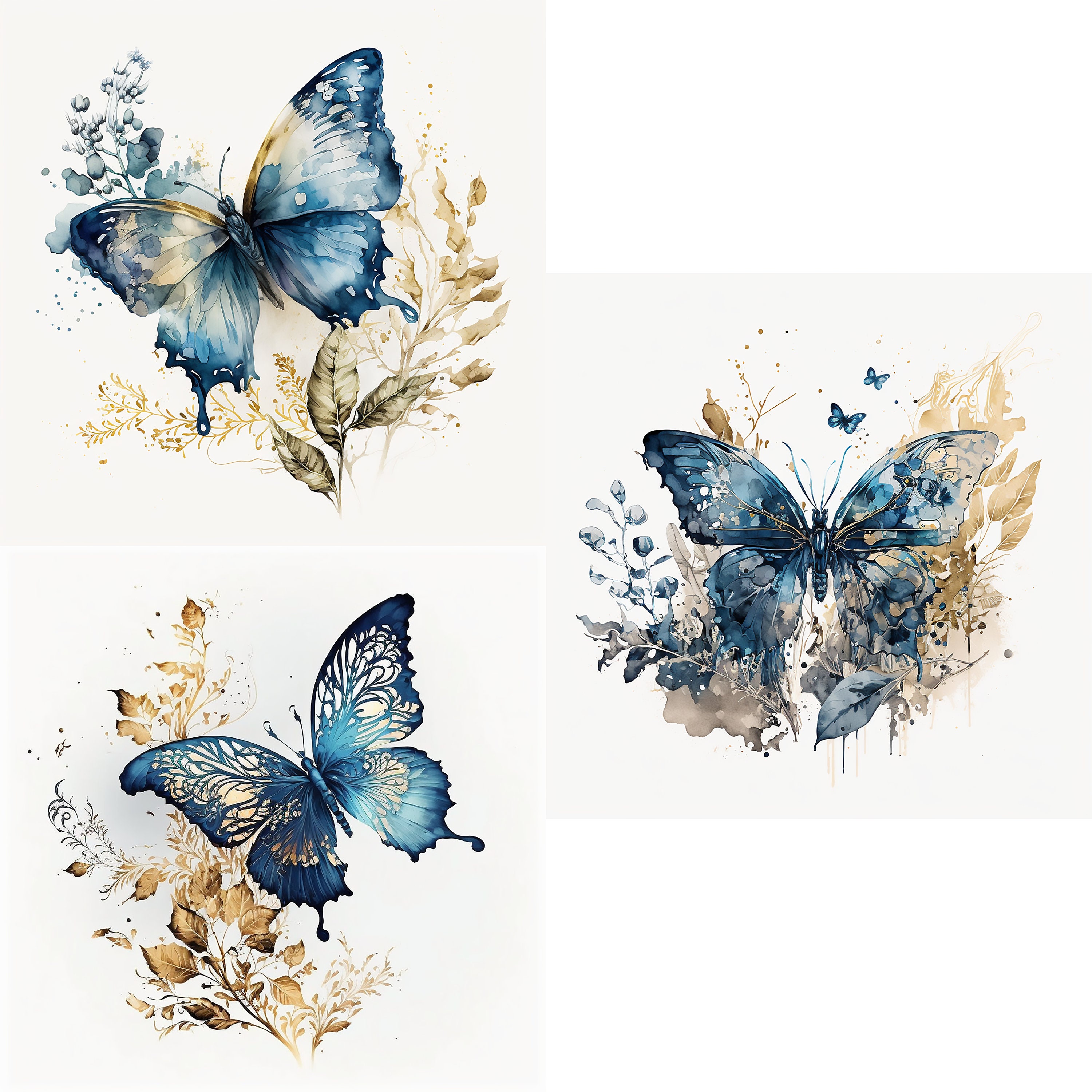 Watercolor Butterfly PNG Clipart Digital Download Printable - Etsy