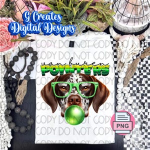 Van buren, Pointers, Bubble Gum, Cute, Green, Van buren Pointers PNG digital file, transparent background