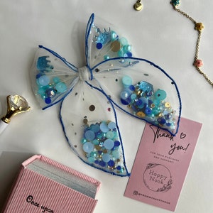 Princess Shaker Hair Bow: Cinderella Dress-up Glitter Tulle Bow