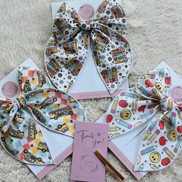 Back to School Retro Fable Hair Bows