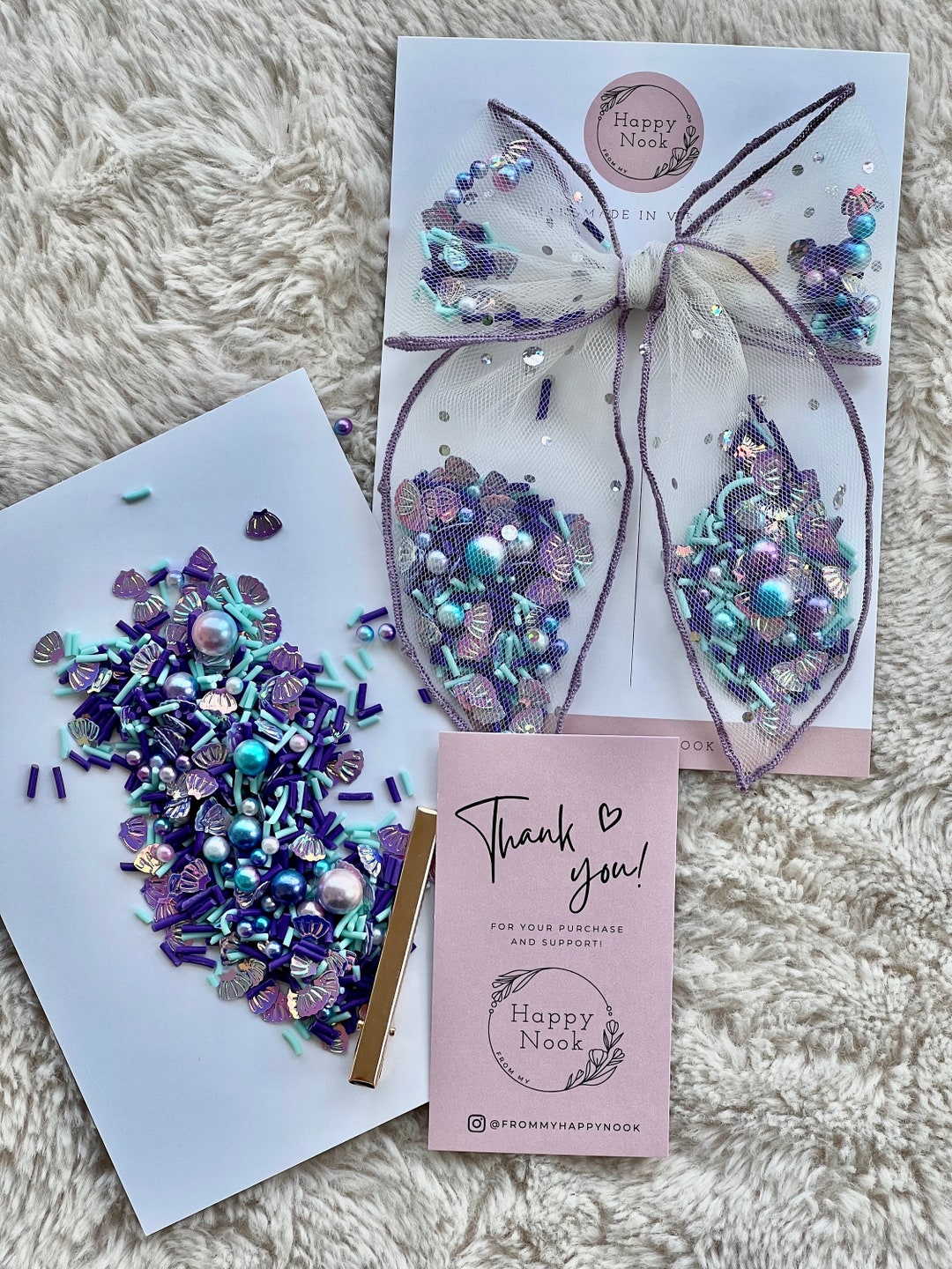 Sea Mermaid Shaker Bow, Shaker Bow, Little Mermaid Shaker Bow, Glitter