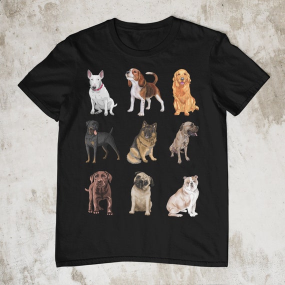 Dog Breed Collage T-shirt, Pet Lover Gift - Etsy