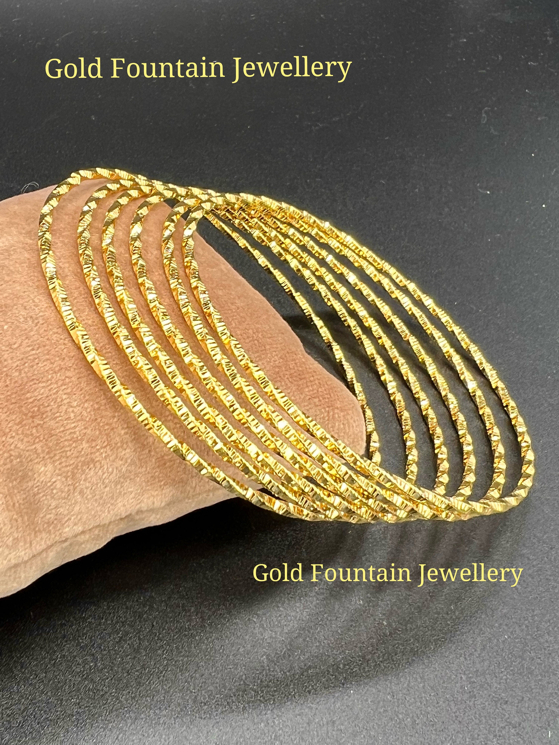 Set of 2 Gold Bangle Etsy UK
