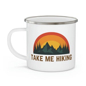 Take Me Wandern Emaille Camping Tasse