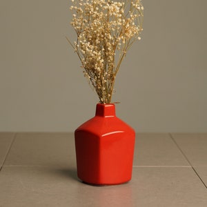 Red Ceramic Vase Set Housewarming Gift Decorative Artisan Vase Unique Home Accents Vase for Dried Flowers image 5