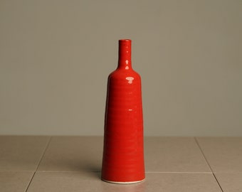 Handmade Red Ceramic Vase · Floor Vase for Modern Home Decor ∙ Decorative Artisan Vase · Housewarming Gift ∙ Home Accents for Living Room