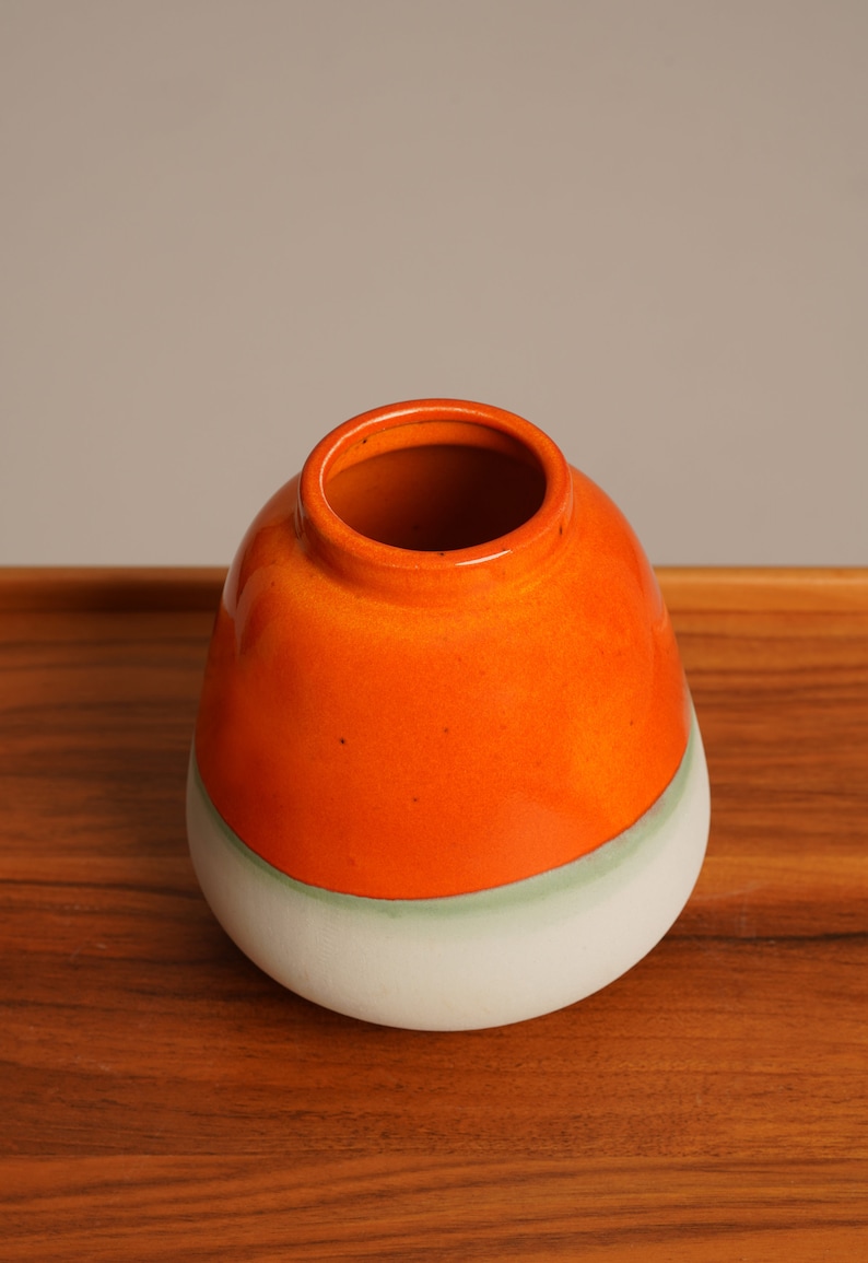Handmade Orange&mint Green Ceramic Vase for Flowers Modern Etsy
