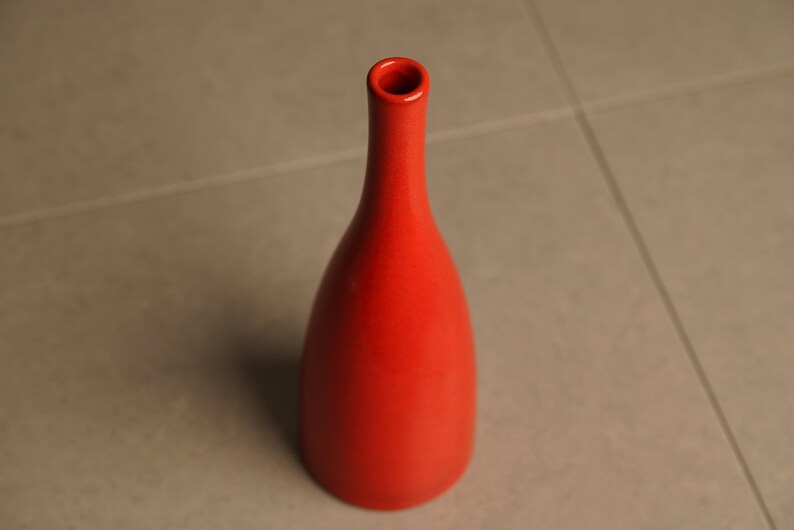 Red Ceramic Vase Set Housewarming Gift Decorative Artisan Vase Unique Home Accents Vase for Dried Flowers image 7