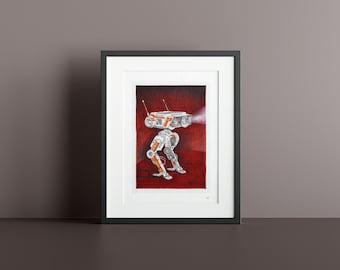 Robot Droid Art Print: Sci-Fi Pencil & Ink Giclée (Limited Edition)