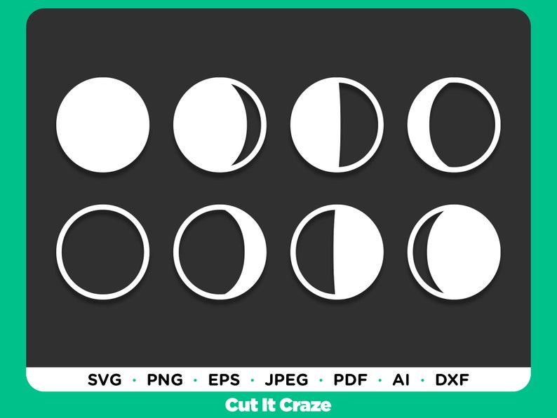 Emoji Moon Phases / SVG Cut File for Cricut Clipart Tshirt Etsy