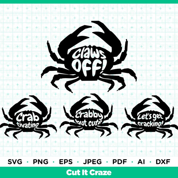 Claws off! / SVG Cut File for Cricut, t-shirt design, Silhouette, DIY, Positive, Digital, Crab, Summer, Beach, Cute, Crabs Bundle, Funny